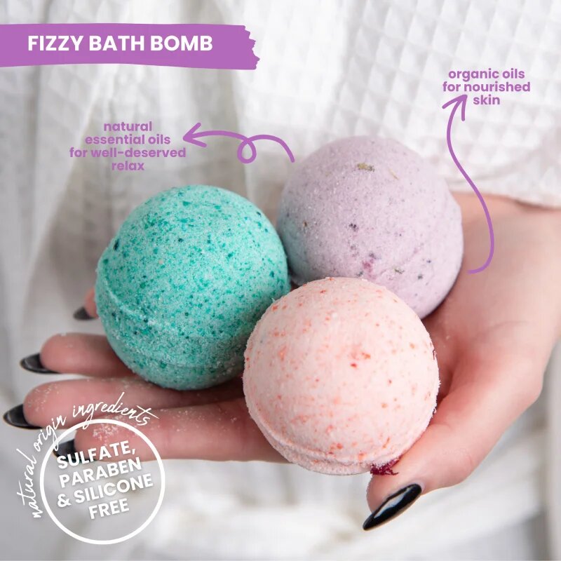 Soaphoria Lavender Fields Fizzy Bath Bomb fürdőbomba regeneráló hatással 85 g