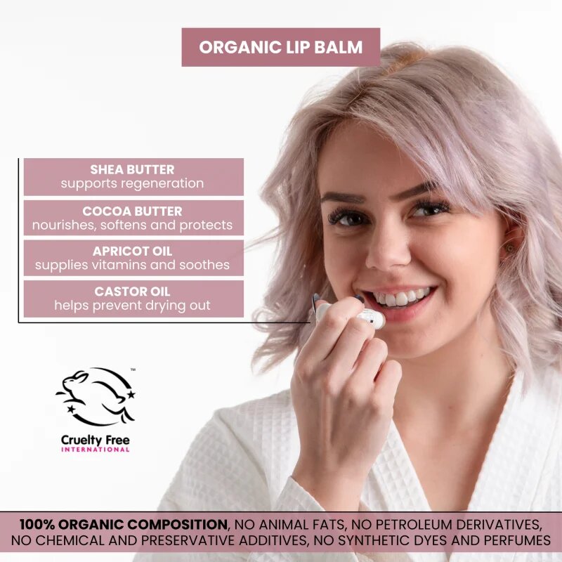 Soaphoria Lip Care Romantic Rose rózsaszín organikus ajakbalzsam 5 g