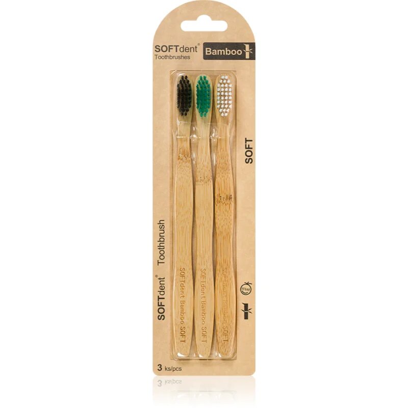 SOFTdent Bamboo Soft - 3 pack bambuszos fogkefe 3 db