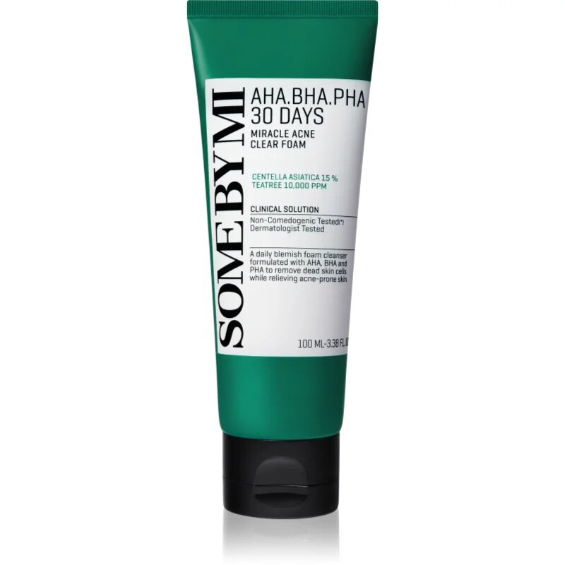 Some By Mi AHA∙BHA∙PHA 30 Days Miracle Acne Clear Foam mélyisztító hab problémás és pattanásos bőrre 100 ml