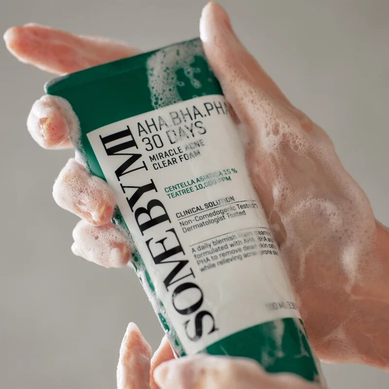 Some By Mi AHA∙BHA∙PHA 30 Days Miracle Acne Clear Foam mélyisztító hab problémás és pattanásos bőrre 100 ml