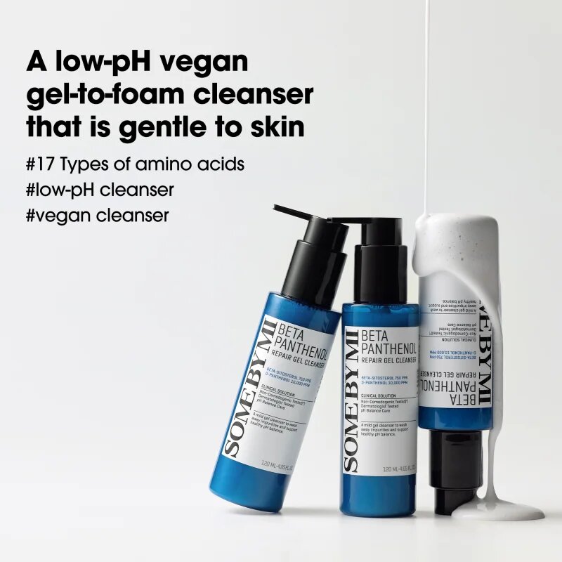 Some By Mi Beta Panthenol Repair Gel Cleanser lágy tisztító gél az érzékeny arcbőrre 120 ml