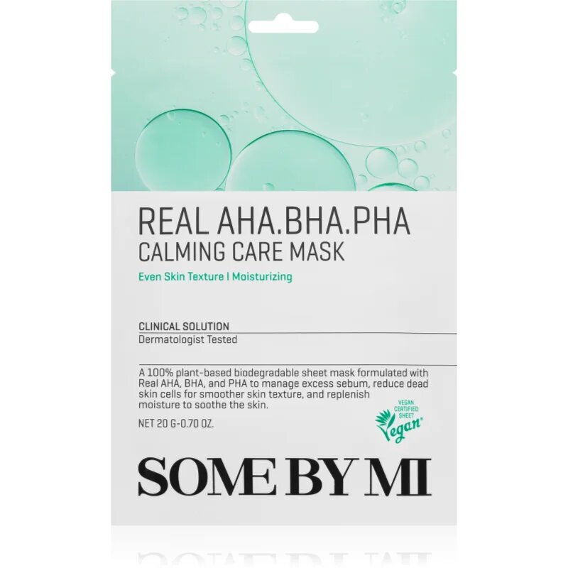 Some By Mi Clinical Solution AHA∙BHA∙PHA Calming Care Mask nyugtató hatású gézmaszk a problémás bőrre 20 g
