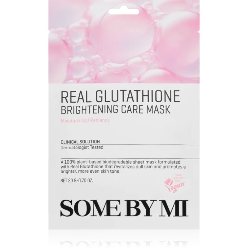 Some By Mi Clinical Solution Glutathione Brightening Care Mask fehérítő gézmaszk egységesíti a bőrszín tónusait 20 g