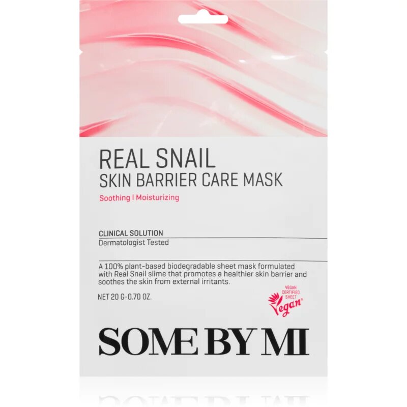 Some By Mi Clinical Solution Snail Skin Barrier Care Mask feszesítő gézmaszk az arcbőr regenerálására és megújítására 20 g