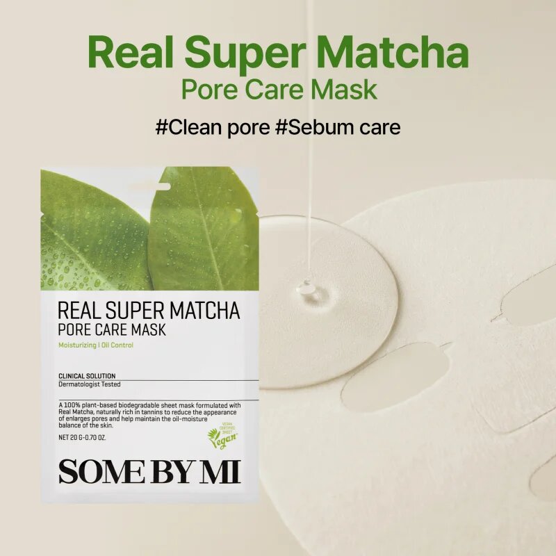 Some By Mi Clinical Solution Super Matcha Pore Care Mask ápoló arcmaszk pórusok kitisztításáért és a matt bőrért 20 g