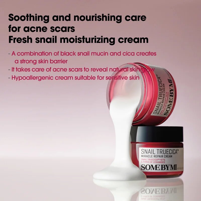 Some By Mi Snail Truecica Miracle Repair Cream nyugtató és hidratáló krém 60 g