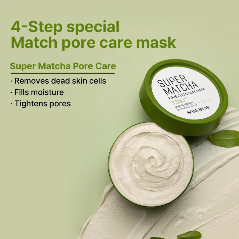 Some By Mi Super Matcha Pore Clean Clay Mask tisztító agyagos arcmaszk a pórusok összehúzására 100 g