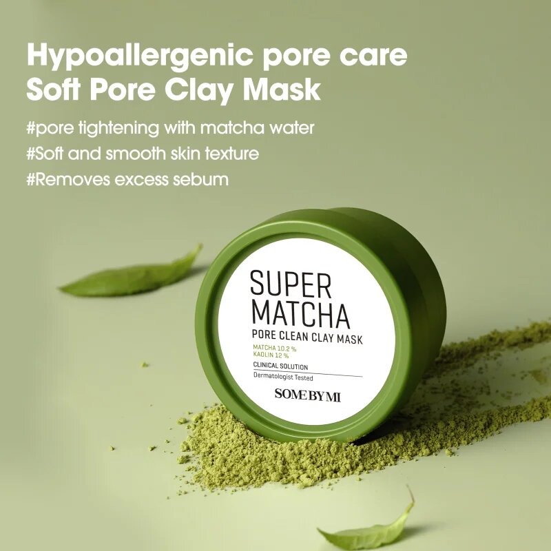 Some By Mi Super Matcha Pore Clean Clay Mask tisztító agyagos arcmaszk a pórusok összehúzására 100 g