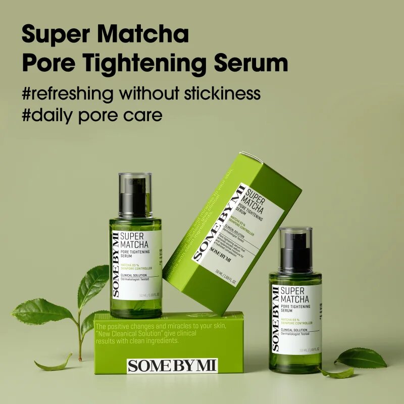 Some By Mi Super Matcha Pore Tightening Serum nyugtató szérum a fénylő arcbőr és a kitágult pórusok ellen 50 ml
