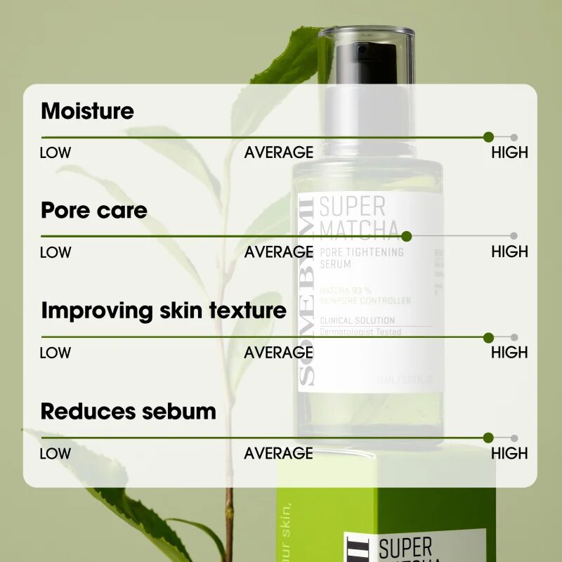 Some By Mi Super Matcha Pore Tightening Serum nyugtató szérum a fénylő arcbőr és a kitágult pórusok ellen 50 ml