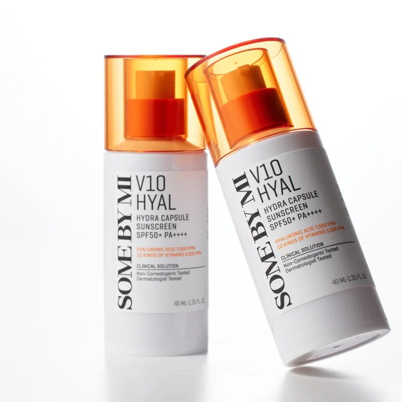 Some By Mi V10 Hyal Hydra Capsule Sunscreen védő arckrém érzékeny és intoleráns bőrre SPF 50+ 40 ml