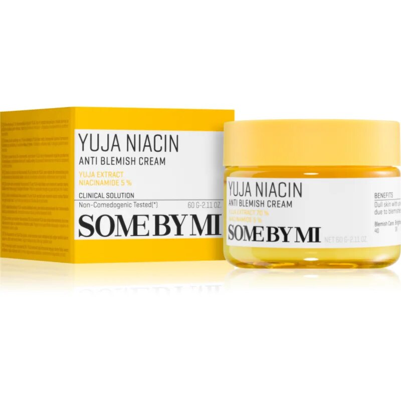 Some By Mi Yuja Niacin Anti Blemish Cream hidratáló és élénkítő arckrém a hiperpigmentációs bőrre 60 g