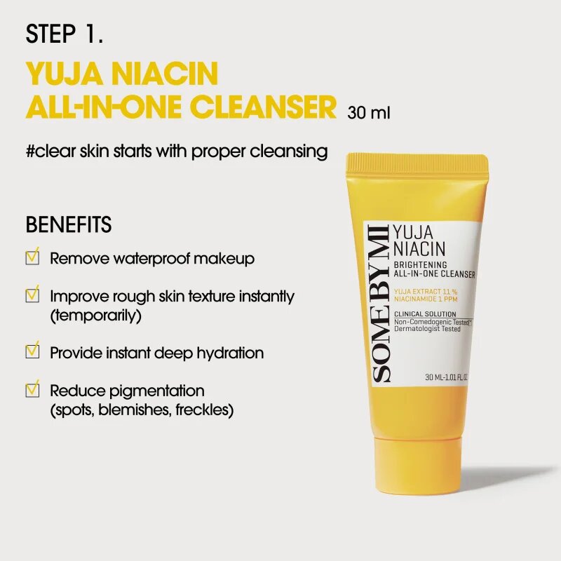 Some By Mi Yuja Niacin Anti Blemish Starter Kit utazási készlet egységesíti a bőrszín tónusait
