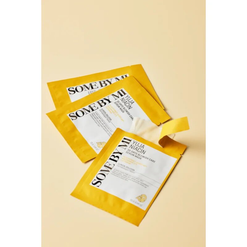 Some By Mi Yuja Niacin Blemish Care Serum Mask fehérítő gézmaszk zsíros és problémás bőrre 25 g