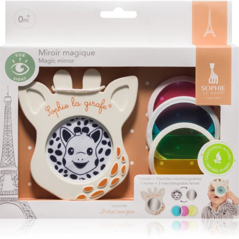 Sophie La Girafe Vulli Magic Mirror tükör gyermekeknek születéstől kezdődően Blue Pink Yellow 3 db