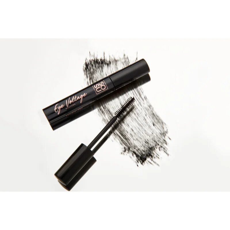SOSU Cosmetics Eye Voltage vizálló szempillaspirál a pillák elválasztásáért és göndörítéséért árnyalat Jet Black 10 ml