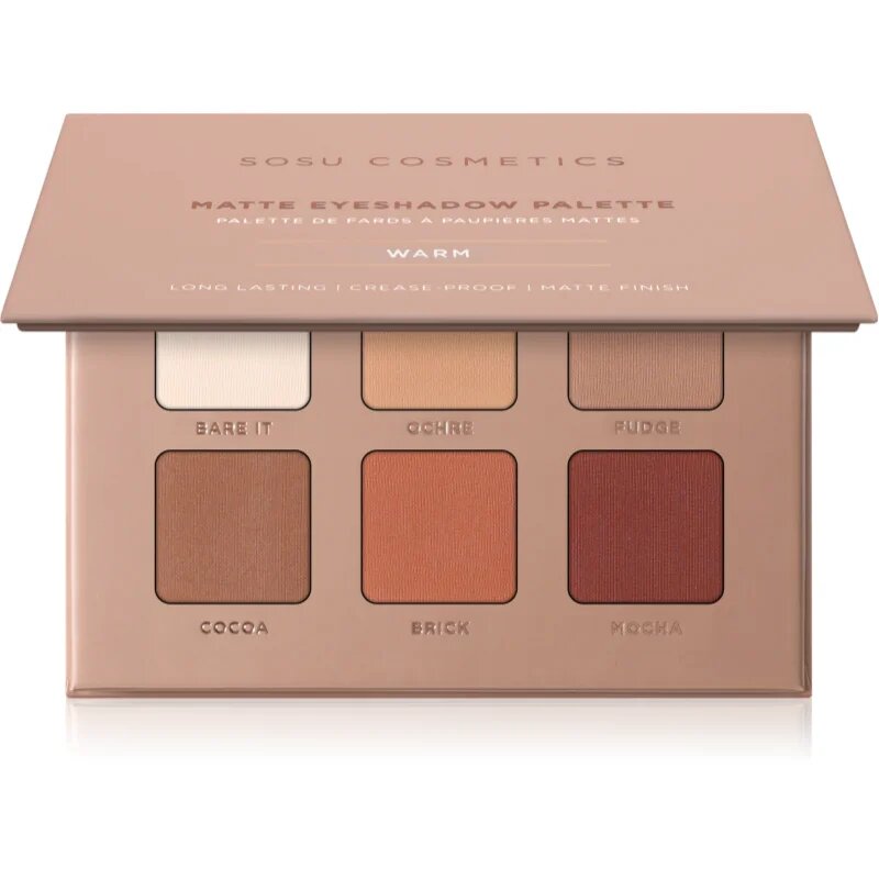 SOSU Cosmetics Matte Eyeshadow Palette szemhéjfesték paletta árnyalat Warm 6x1.3 g