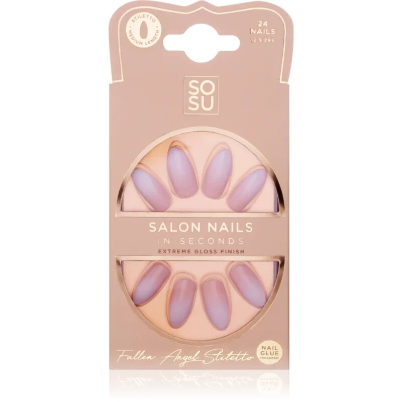 SOSU Cosmetics Salon Nails műköröm árnyalat Fallen Angel 24 db