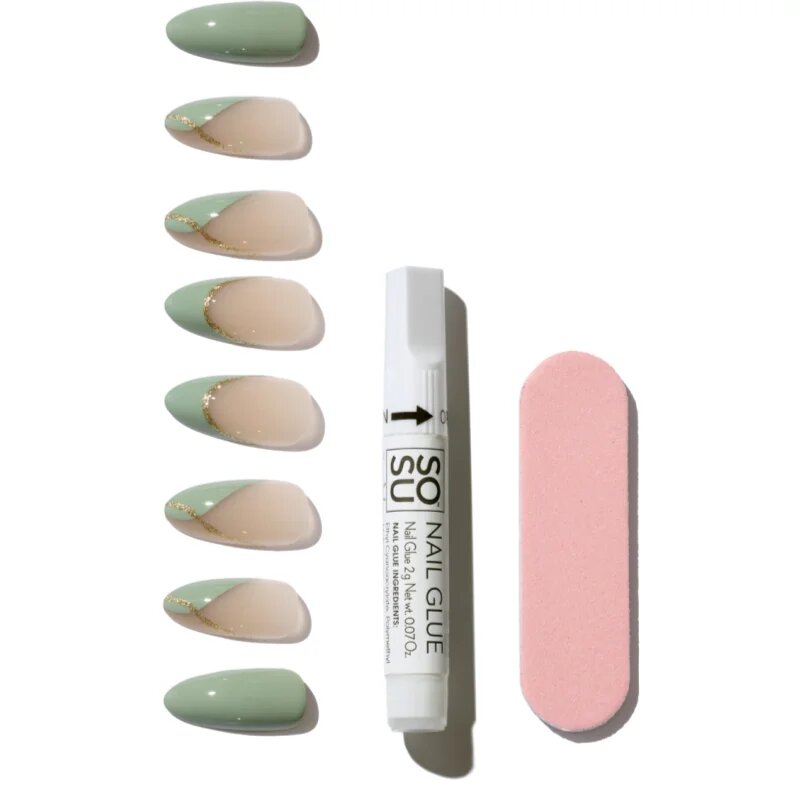SOSU Cosmetics Salon Nails műköröm árnyalat Soft Sage 30 db
