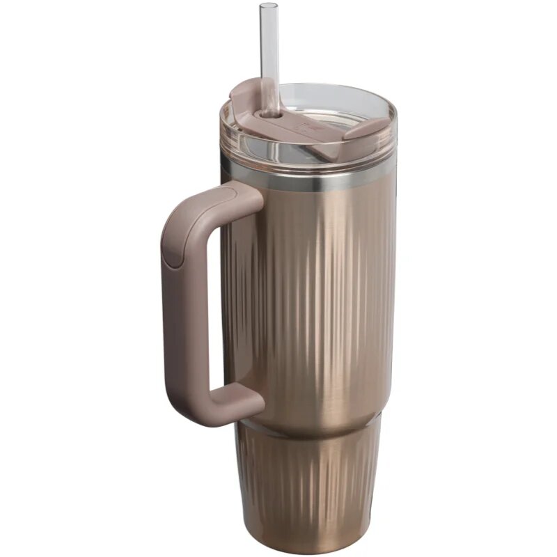 Stanley Quencher H2.O FlowState™ Fluted Tumbler rozsdamentes termosz szívószállal közepes Pale Gold Shine 1 db
