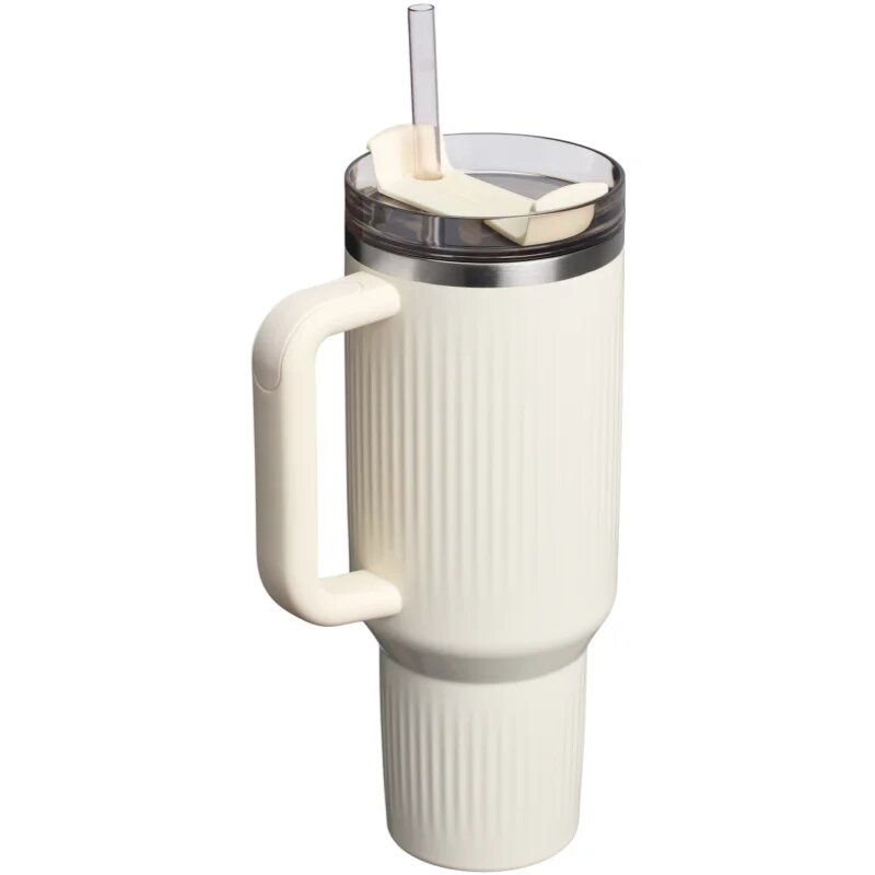 Stanley Quencher H2.O FlowState™ Fluted Tumbler rozsdamentes termosz szívószállal nagy Cream Gloss 1 db