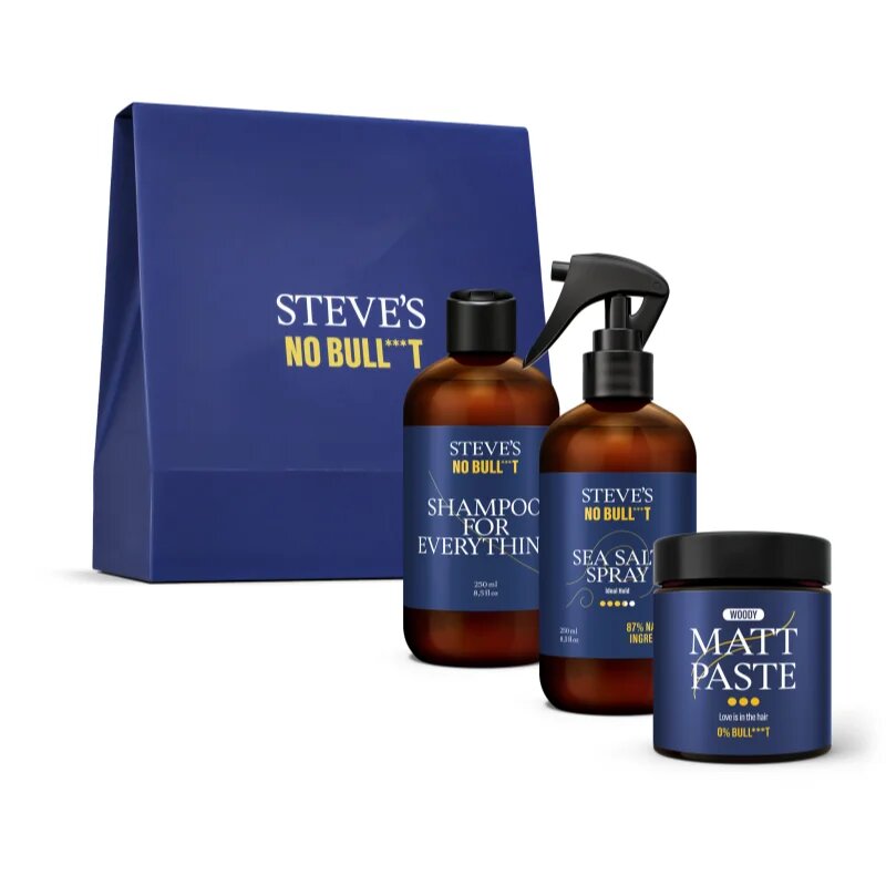 Steve's No Bull***t Hair Care Trio Box ajándékszett hajra uraknak