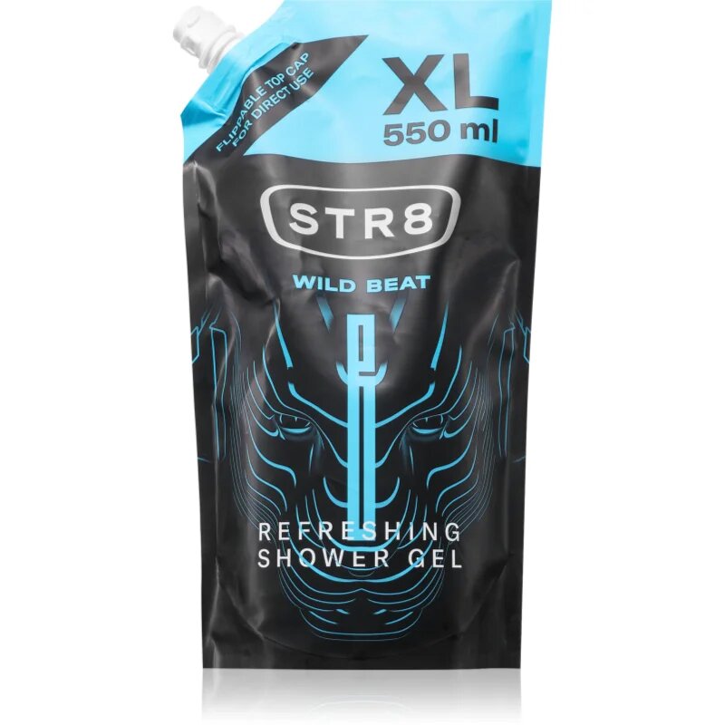 STR8 Wild Beat tusfürdő gél utántöltő uraknak 550 ml