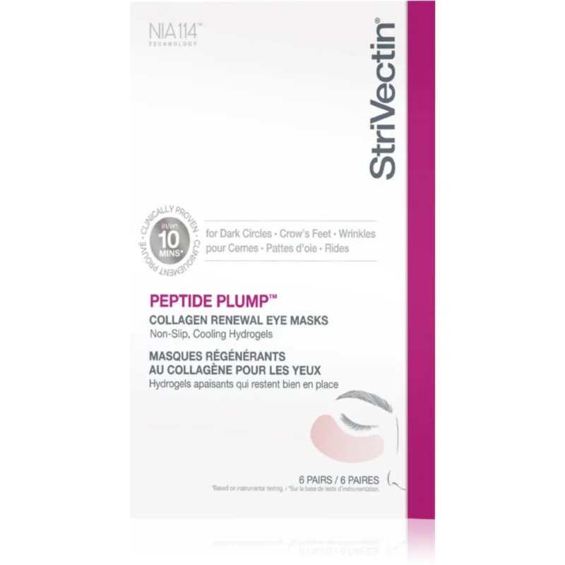 StriVectin Peptide Plump™ Collagen Renewal Eye Mask hidrogél maszk a szem körül 6 pár