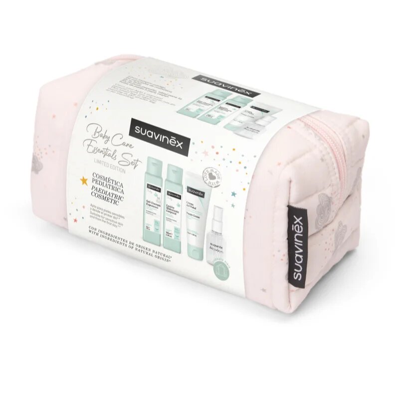 Suavinex Baby Care Essentials Set Pink utazási készlet gyermekeknek