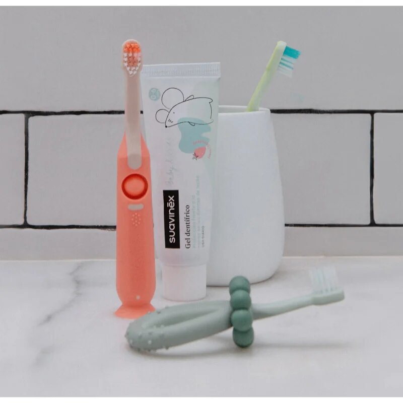 Suavinex Baby & Kids My First Dental Care Set ajándékszett újszülötteknek és kisgyermekeknek Pink