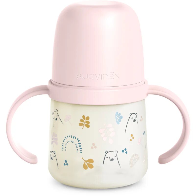 Suavinex Bear gyerekkulacs fogantyúval Pink 1 db