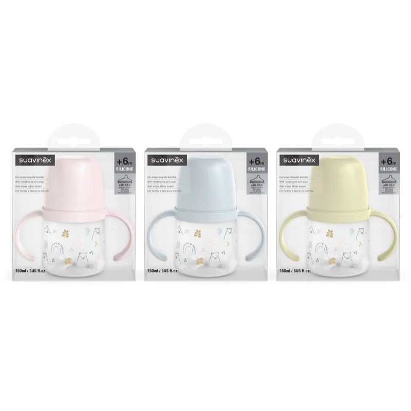 Suavinex Bear gyerekkulacs fogantyúval Pink 1 db