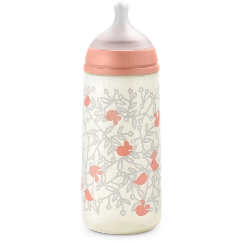 Suavinex Birdies Anticolic Baby Bottle cumisüveg Pink 360 ml