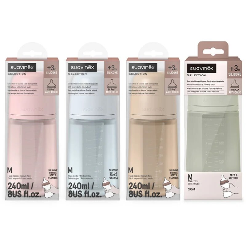 Suavinex Colour Essence SX Pro cumisüveg Pink 1 db