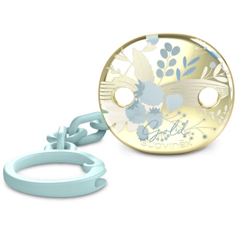 Suavinex Gold Premium Pacifier Clip cumitartó csipesz Blue 1 db