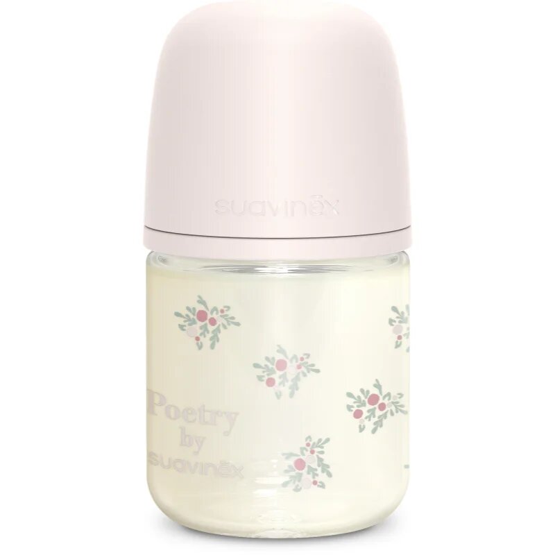 Suavinex Poetry SX Pro Physiological S cumisüveg üvegből 0 m+ Slow Flow - Pink 1 db