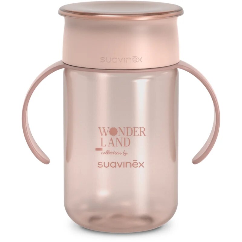 Suavinex Wonderland 360° Trainer Cup gyakorlóbögre fogantyúval Pink 12m+ 340 ml