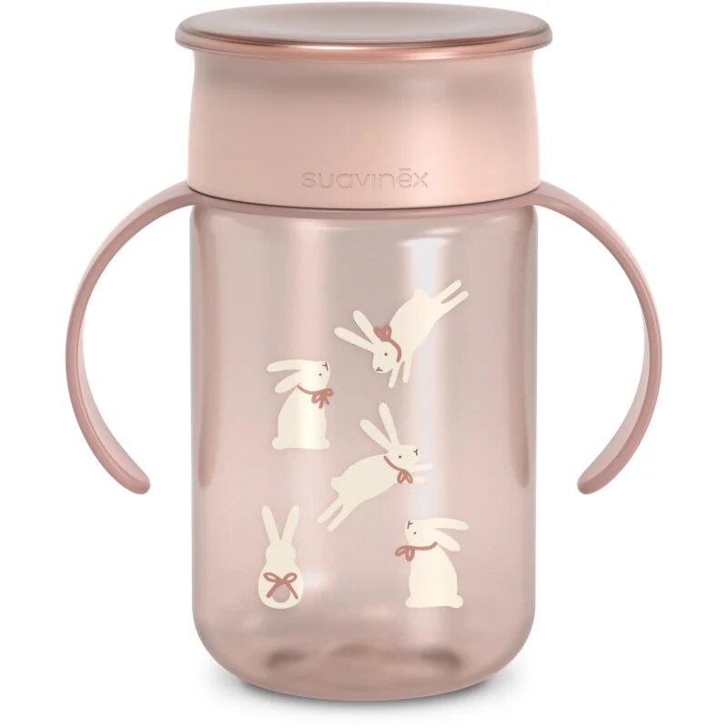 Suavinex Wonderland 360° Trainer Cup gyakorlóbögre fogantyúval Pink 12m+ 340 ml
