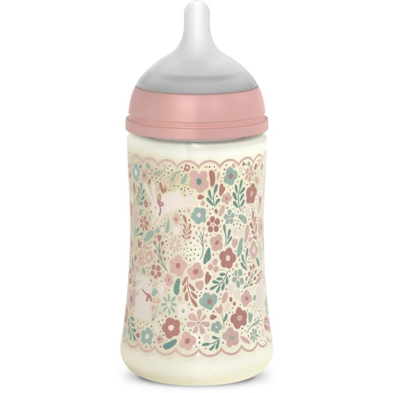 Suavinex Wonderland SX Pro Physiological Anti-Colic cumisüveg M Medium Flow 3 m+ Pink Flower 270 ml