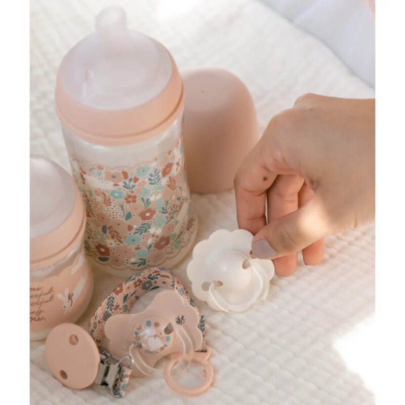 Suavinex Wonderland SX Pro Physiological Anti-Colic cumisüveg M Medium Flow 3 m+ Pink Flower 270 ml