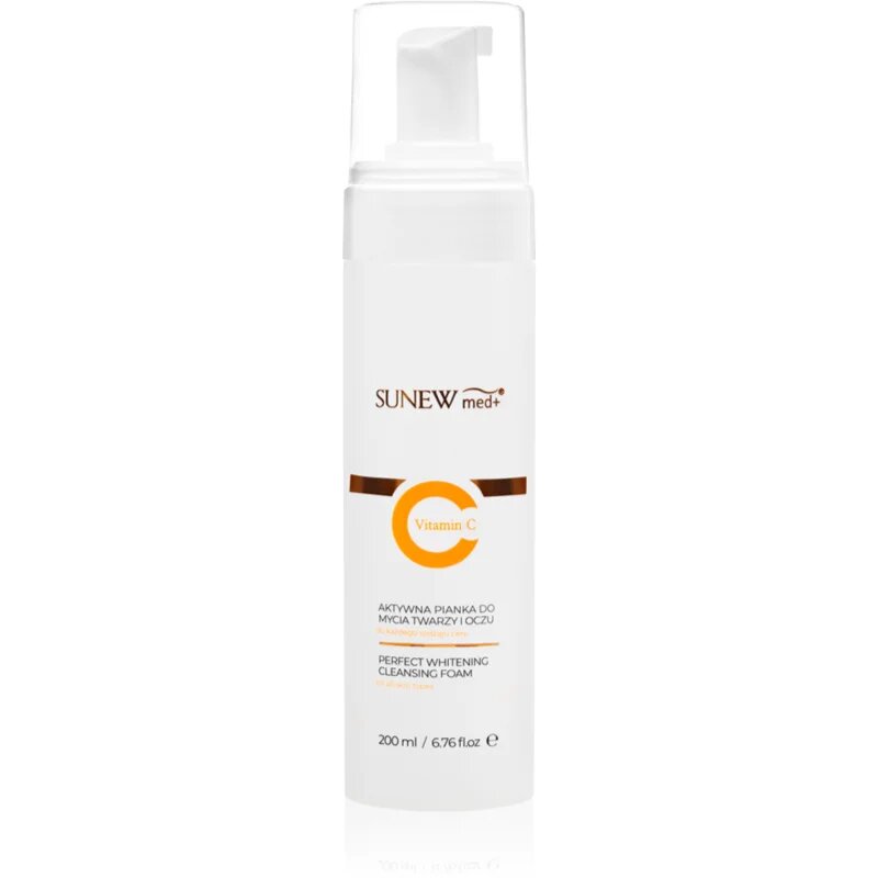 SUNEWMED+ Active Foaming Cleanser Face and Eye Makeup Removal tisztító és szemlemosó hab C vitamin 200 ml