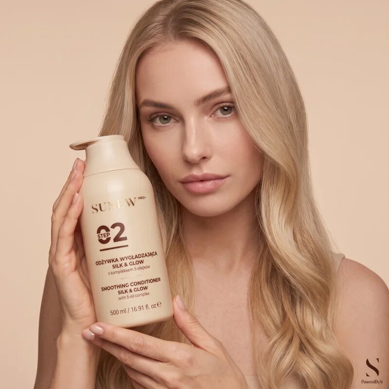 SUNEWMED+ Silk & Glow Repairing Conditioner hajkisimító kondicionáló a fénylő és selymes hajért 500 ml