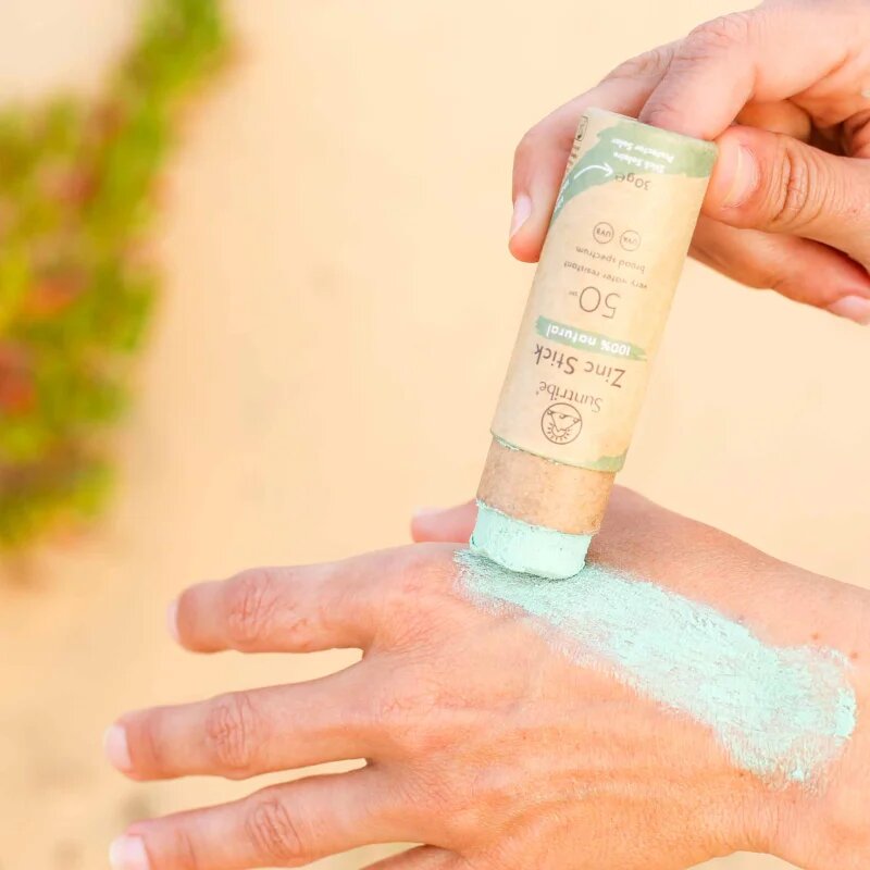 Suntribe Sports Zinc Stick ásványi védőkrém érzékeny területekre ceruzában SPF 50 Mint Green 30 g