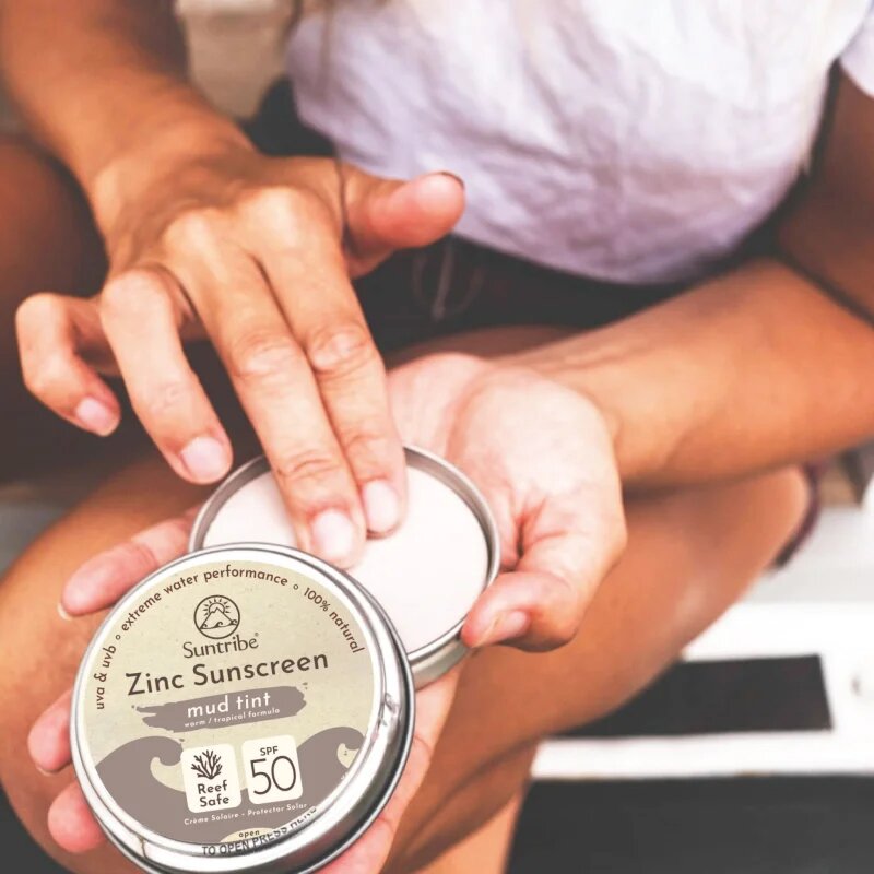 Suntribe Zinc Sunscreen ásványi védőkrém arcra és testre SPF 50 Mud Tint 45 g
