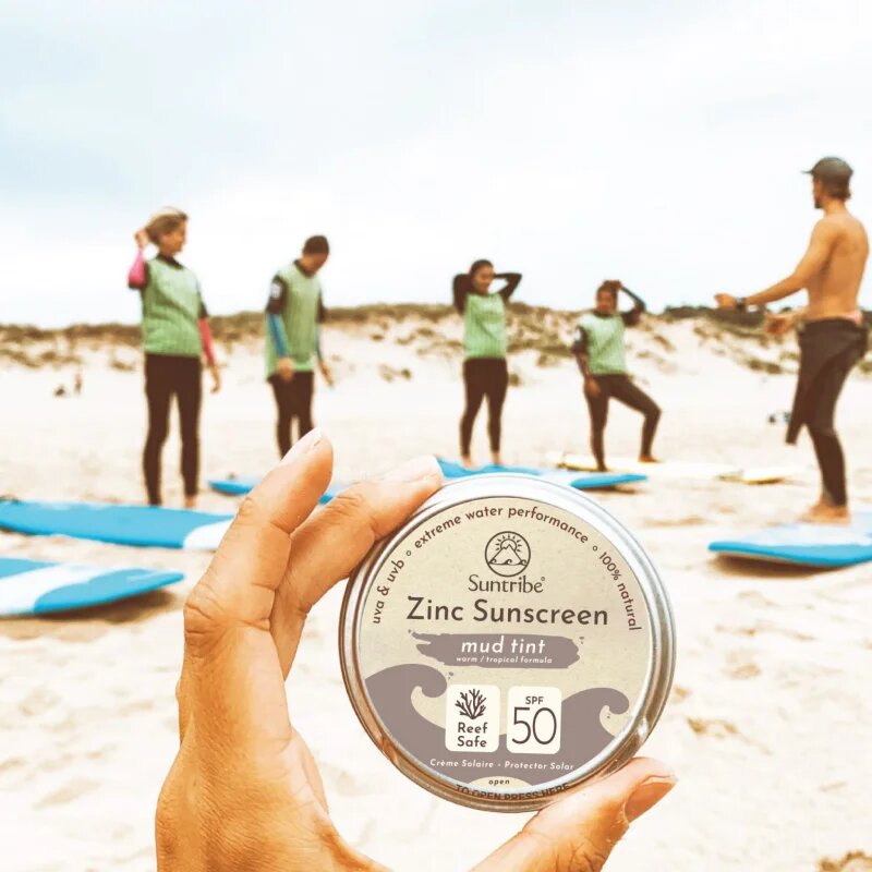 Suntribe Zinc Sunscreen ásványi védőkrém arcra és testre SPF 50 Mud Tint 45 g