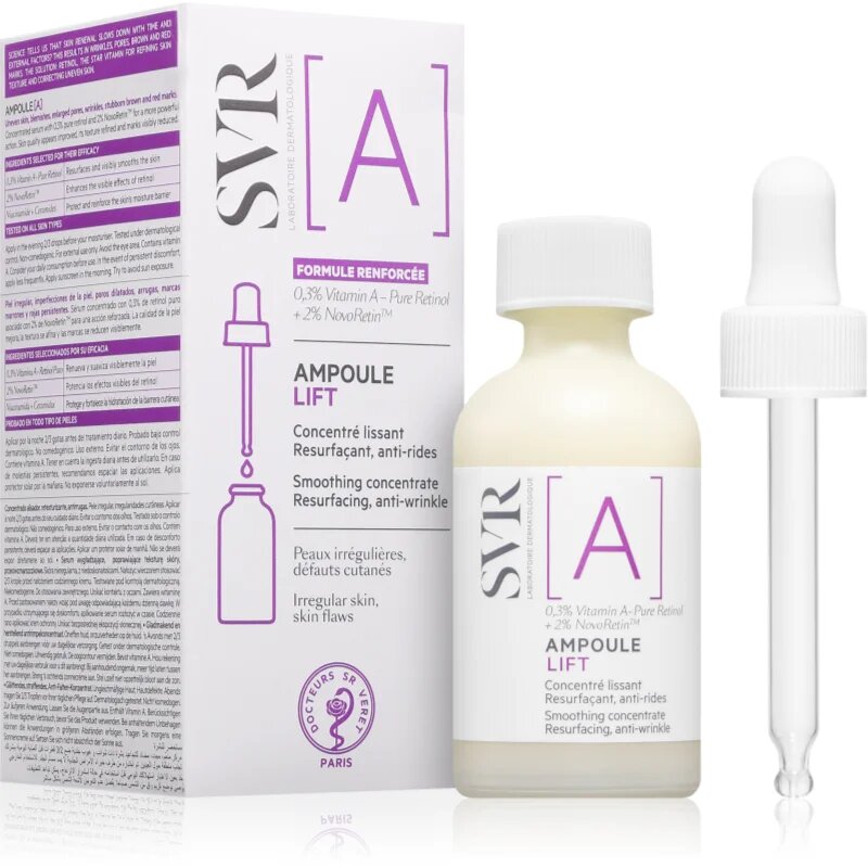 SVR Ampoule [A] Lift kisimító szérum a bőr tökéletlenségei csökkentésére 30 ml