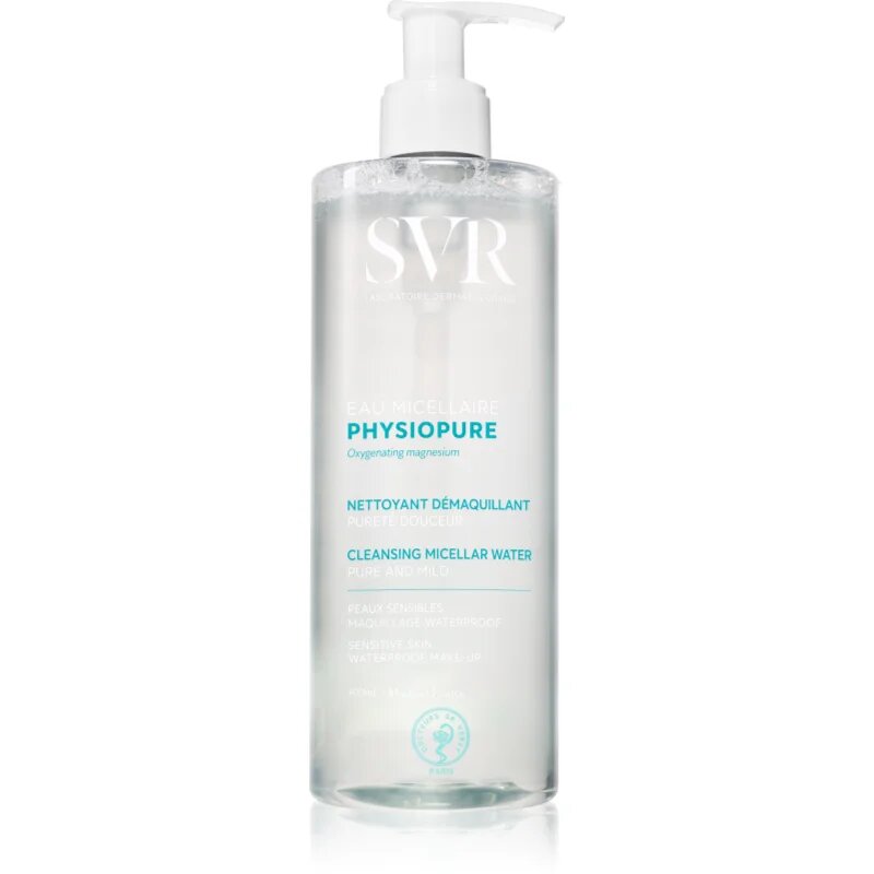 SVR Physiopure Eau Micellaire finoman tisztító micellás víz az arcra és a szem környékére 400 ml