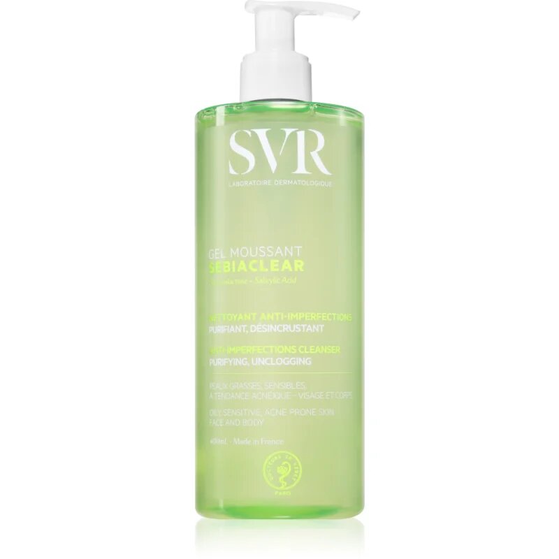 SVR Sebiaclear Gel Moussant tisztító habzó gél zsíros és problémás bőrre 400 ml