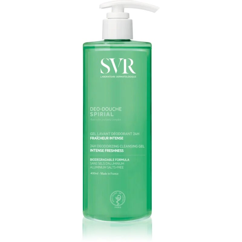 SVR Spirial Deo-Douche tisztító gél arcra testre és hajra az érzékeny arcbőrre 400 ml